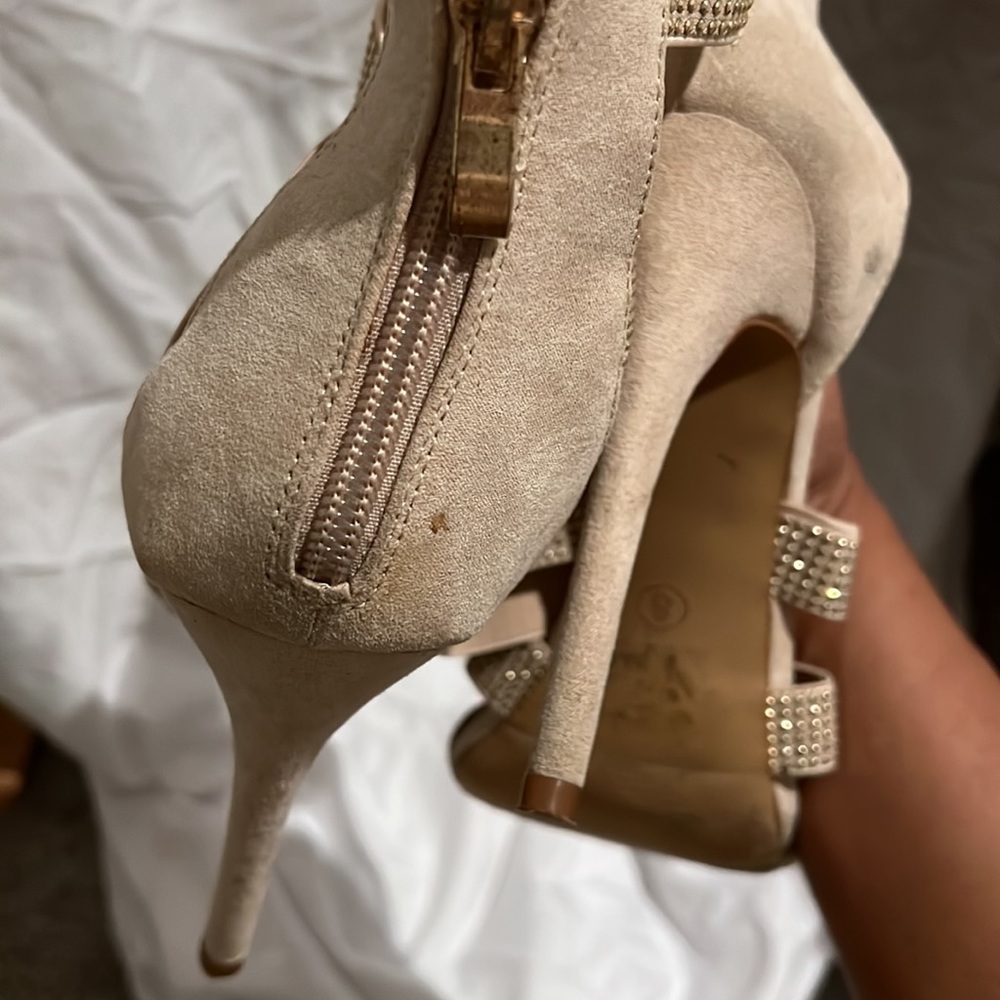 Liliana rhinestone nude sandal heels - Picture 5 of 7